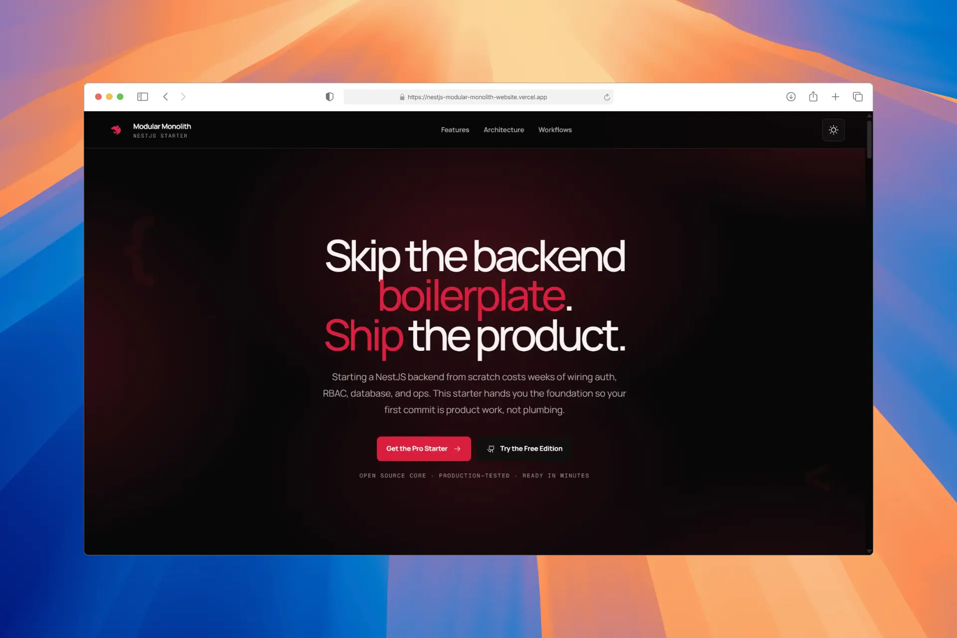 NestJS Modular Monolith Premium Starter Kit preview